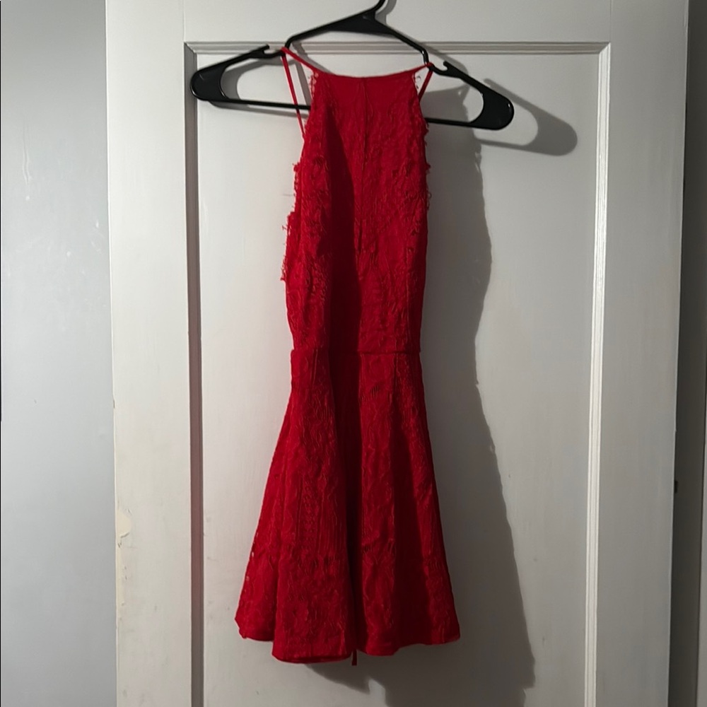 Forever 21 Red Halter Fit and Flare Mini Dress